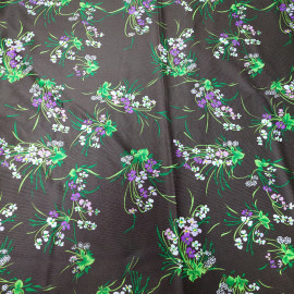 Ткань для платья (синтетика), цветочный орнамент, 150х150см. СССР.